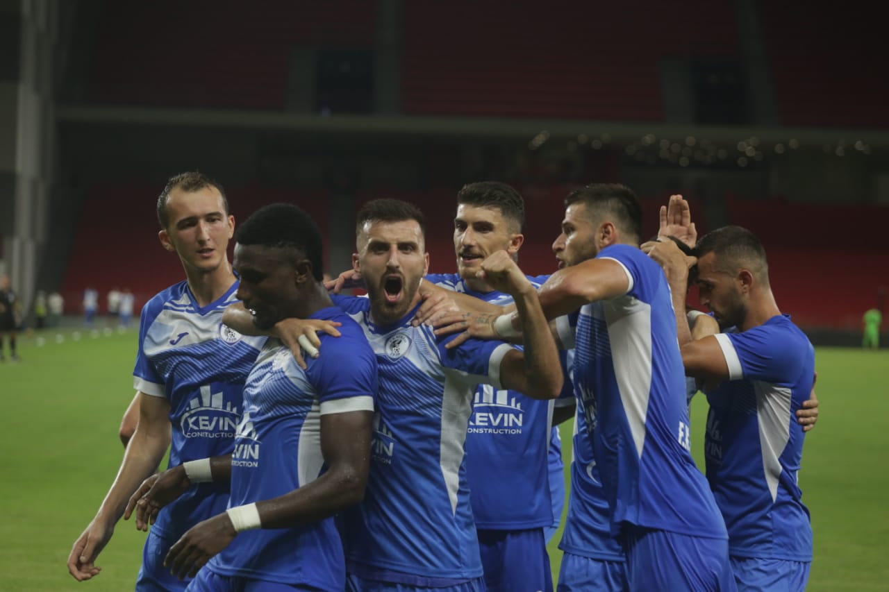 Kf Tirana team during the first round of UEFA Champions League